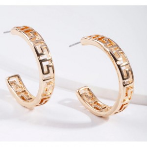 custom jewelry manufacturers china Gold Cut-Out Hoop Earrings