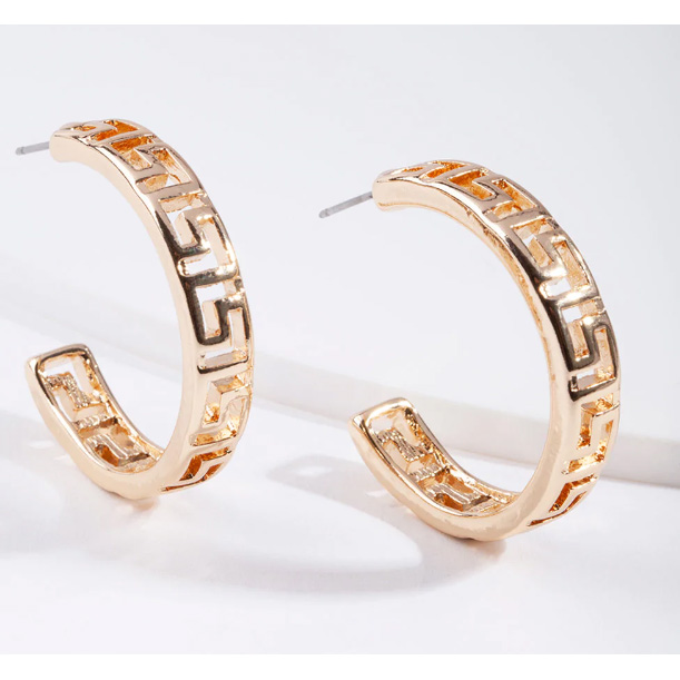 zakázkoví výrobci šperků Čína Zlaté vyřezávané kruhové náušnice