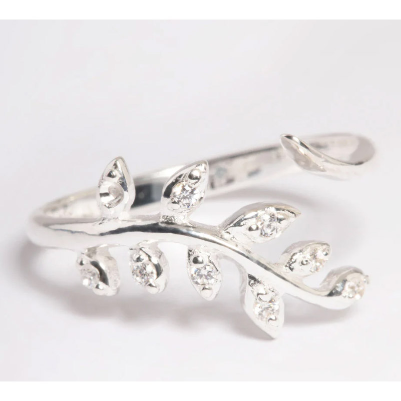 кольца из кубического циркония на заказ OEM ODM кольцо из стерлингового серебра с листовым покрытием