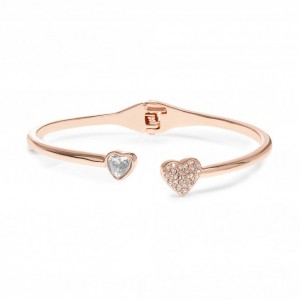 custom made jewelry rose gold plated crystal heart bangle bracelet