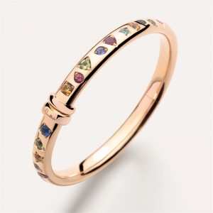 custom silver jewelry colour bangle rose gold 18kt