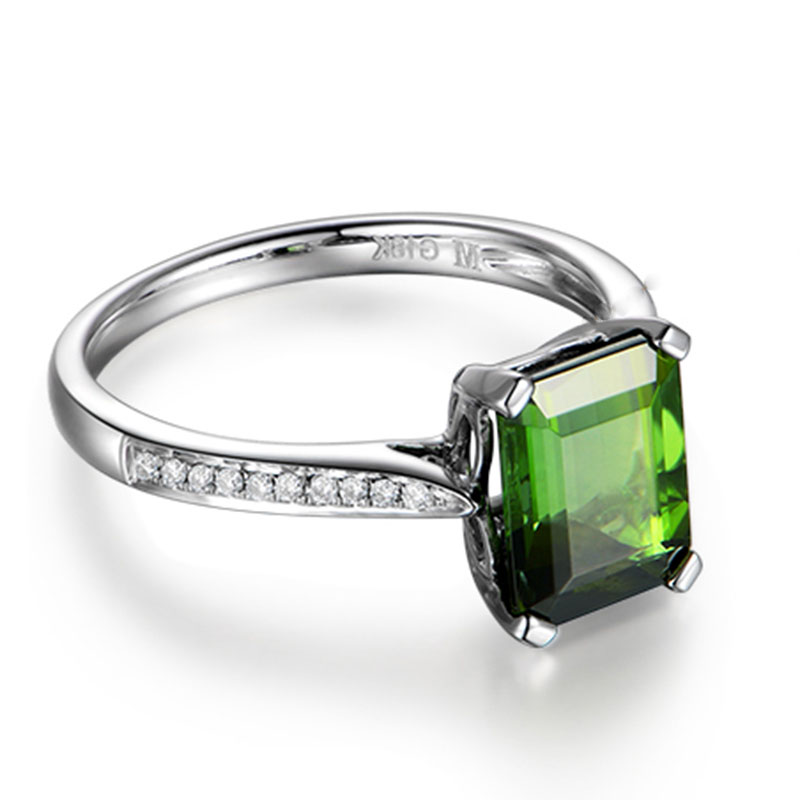 Niestandardowy projekt pierścienia z zielonym turmalinem |Hurtownia biżuterii ze srebra próby 925 |Hurtownia biżuterii damskiej