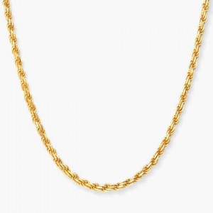 bijoux personnalisés Collier Chaîne Corde 2.5mm Or Vermeil