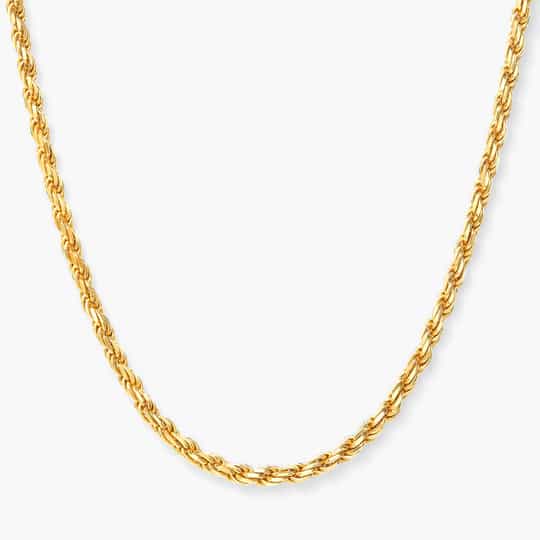 customized jewellery Rope Chain necklace 2.5mm Gold Vermeil