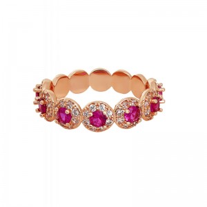 cz silver jewelry wholesale custom Jon Richard Rose Gold plated Fushia Cubic Zirconia Cocktail Ring