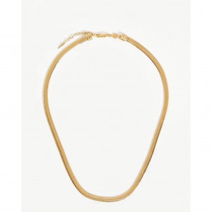 gold vermeil chain wholesaler custom flat snake chain-necklace18ct gold plated vermeil