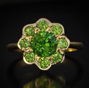 Rus demantoid küme halkası tasarımı için toptan tedarikçi ve OEM