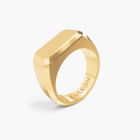 groothandel vermeil juweliersware persoonlike Signet Ring in 18k goue vermeil silwer