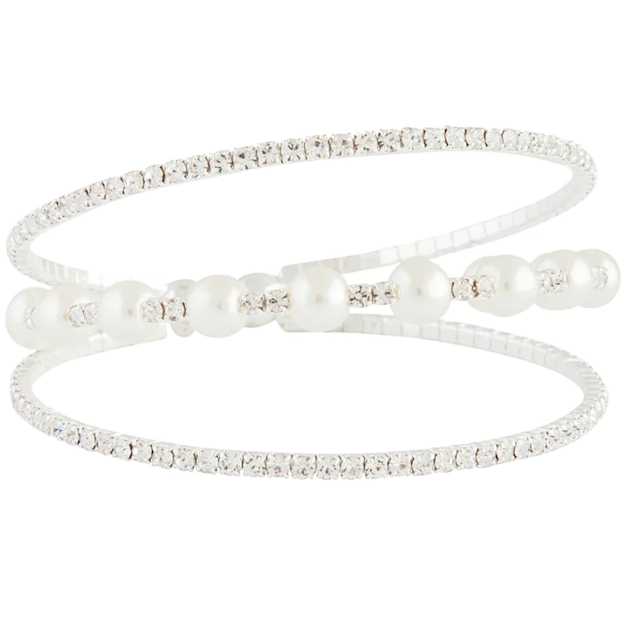 Begin jou juwelierswarebesigheid van pasgemaakte Silver Pearl CZ Cup Chain Cuff